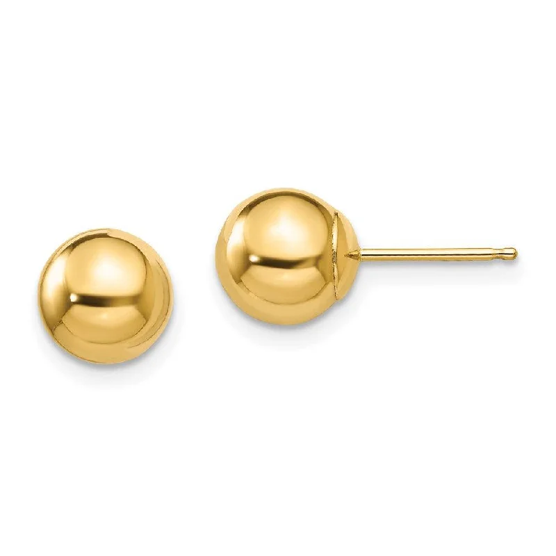 Women's ear cuffs-Madi K Kid's 14k  Polished 7mm Ball Post Earrings