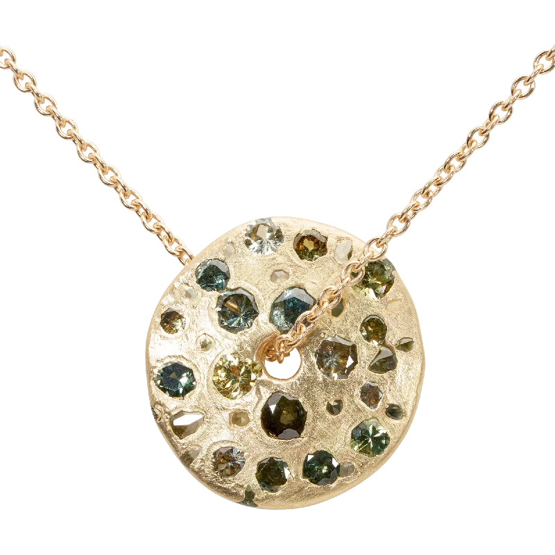 Women's statement necklaces-Green Spinner Necklace - 11549