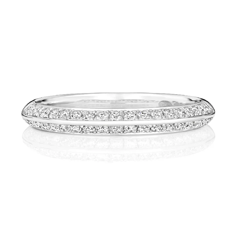 Women's stackable rings-Platinum Diamond Set Eternity Ring