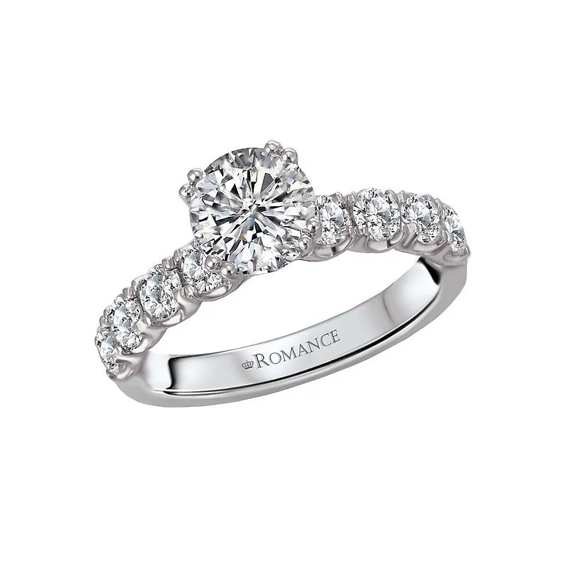 Women's silver-plated rings-Diamond Semi Mount Ring