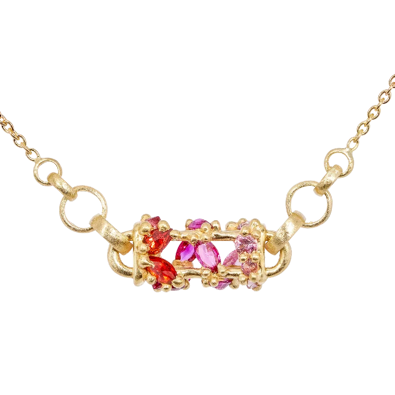 Women's exclusive necklaces-Horizontal Plum Blossom Fontaine Necklace - 11124