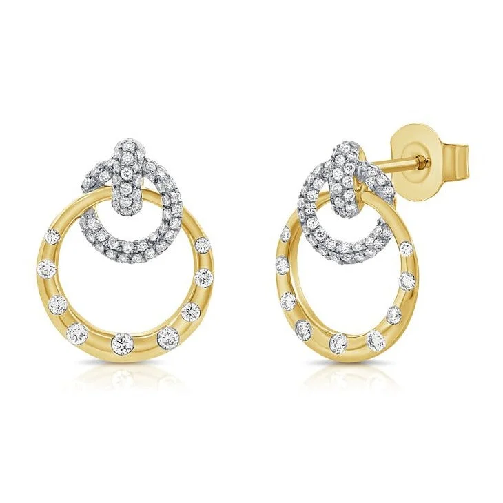 Women's travel earrings-14K GOLD DIAMOND LOUELLE STUDS