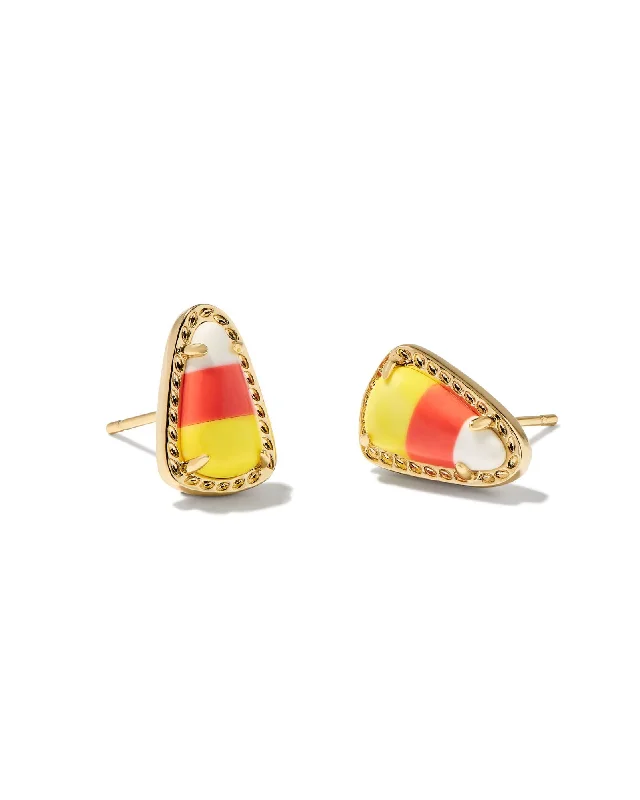 Women's elegant earrings-Kendra Scott Gold Candy Corn Stud Earrings