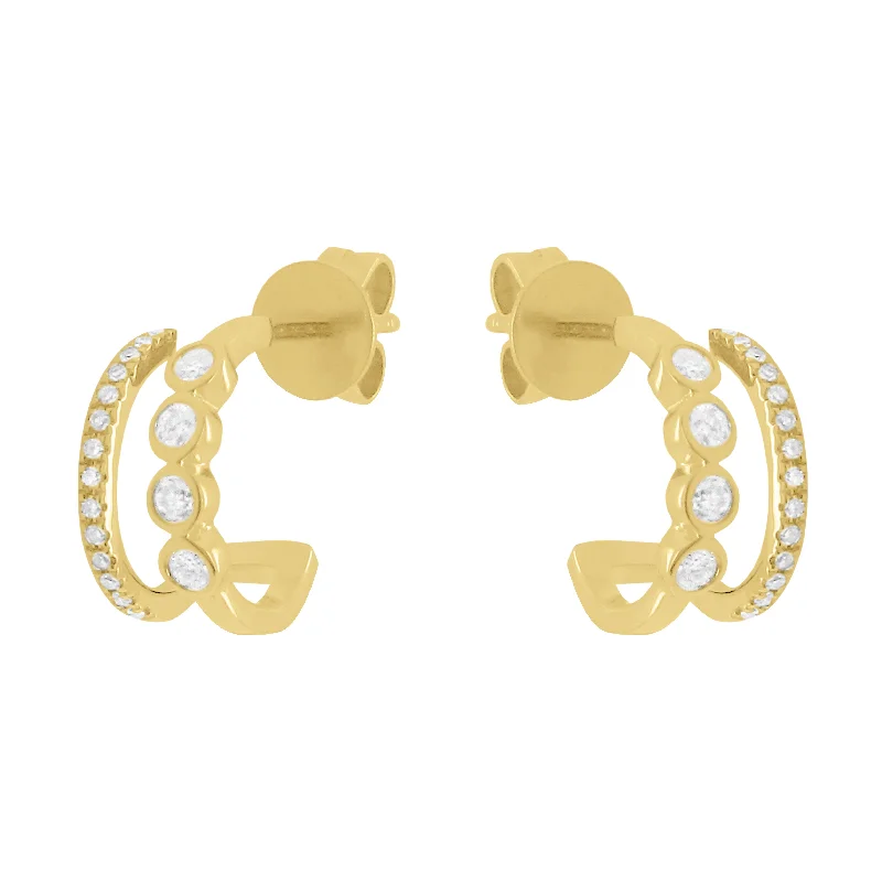 Women's lightweight earrings-14K GOLD DIAMOND CARRIE EARRINGS