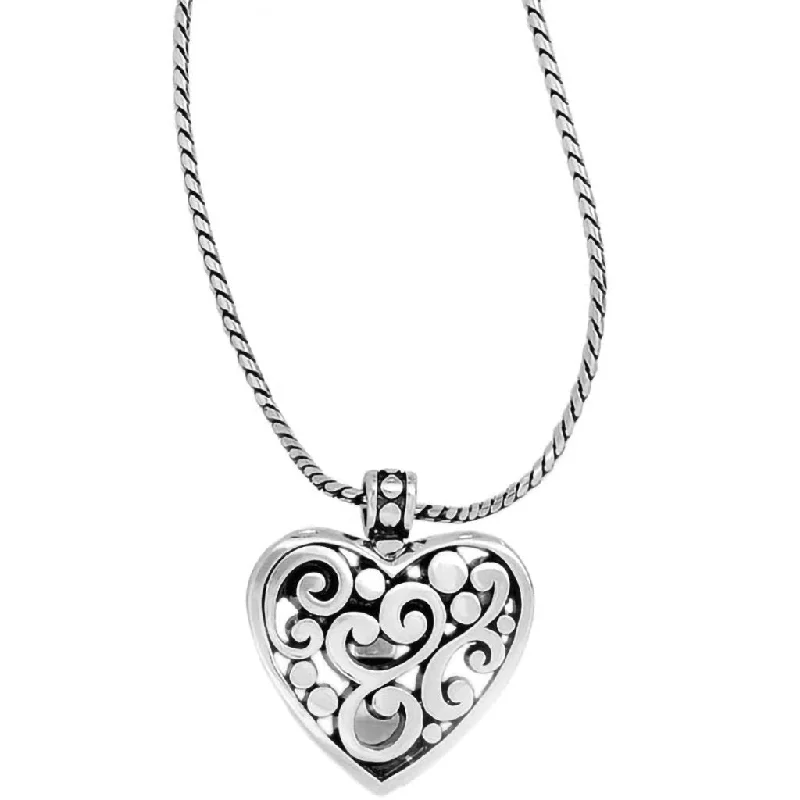 Women's graduation necklaces-Brighton - Contempo Heart Badge Clip Necklace