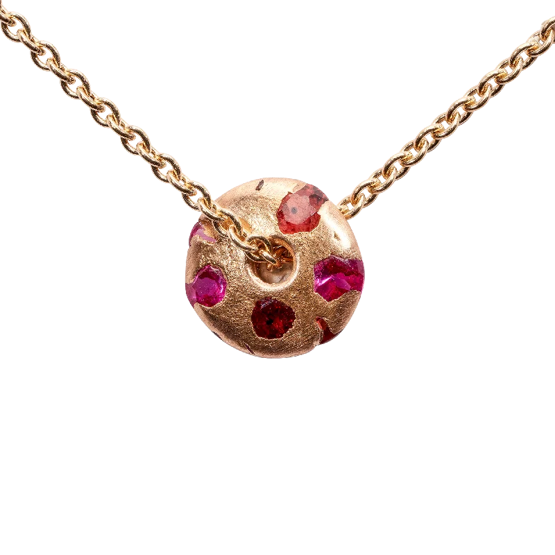 Women's modern design necklaces-Pink Mini Spinner Necklace in Rose - Made to Order