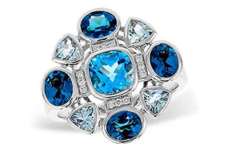 Trendy women's rings-Allison Kaufman Geometric Colored Topaz Ring