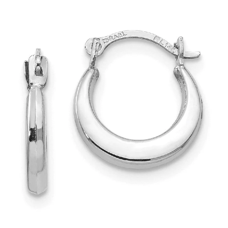 Women's vintage-inspired earrings-Madi K Kid's 14k White Gold  1.70mm Hoop Earrings