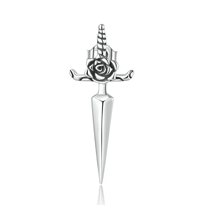 Women's fashion rings-Rose Dagger Stud Earring