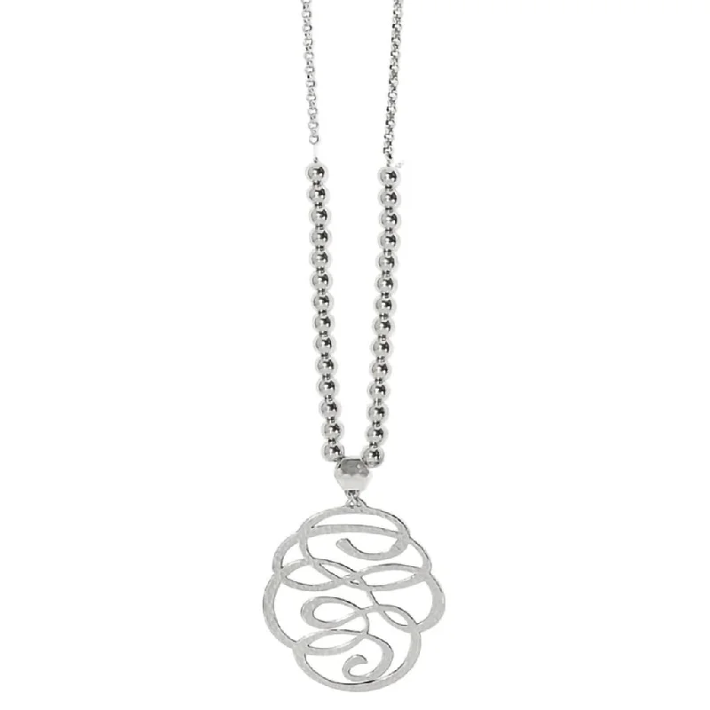 Women's alloy necklaces-Brighton : Skribbel Beaded Necklace in Silver