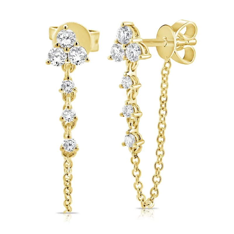 Women's eco-friendly earrings-14K GOLD DIAMOND SORA EARRINGS