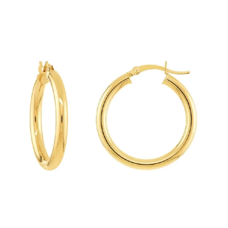 Women's titanium earrings-14K GOLD 3MM .75" HOOPS