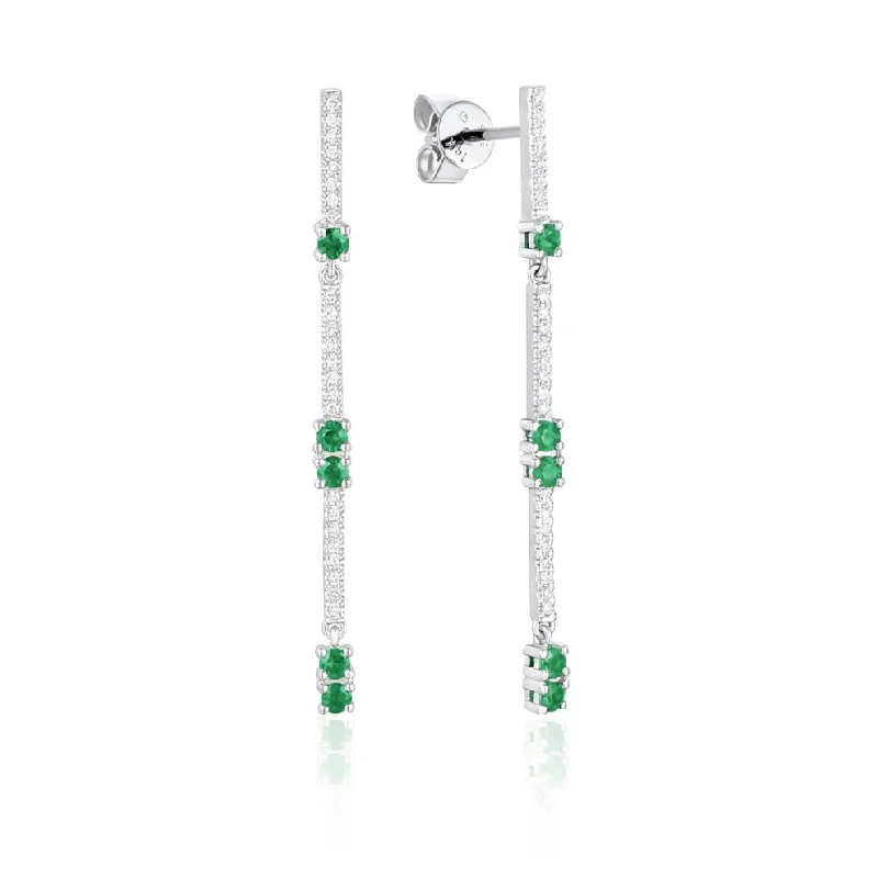 Women's K gold rings-Emerald Drop Earring