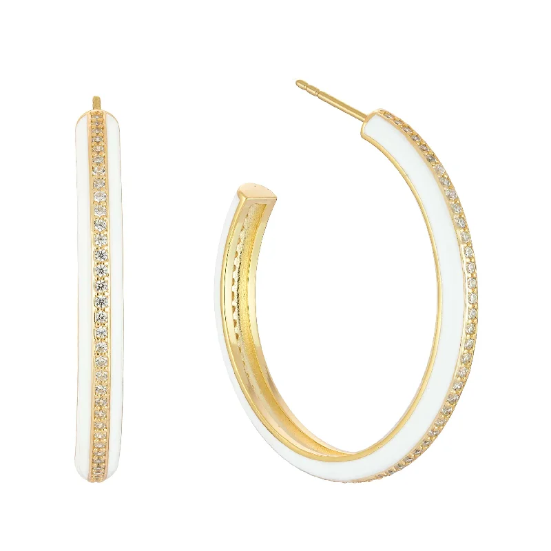 Women's DNA earrings-Walk the Line | Large Hoop Earrings