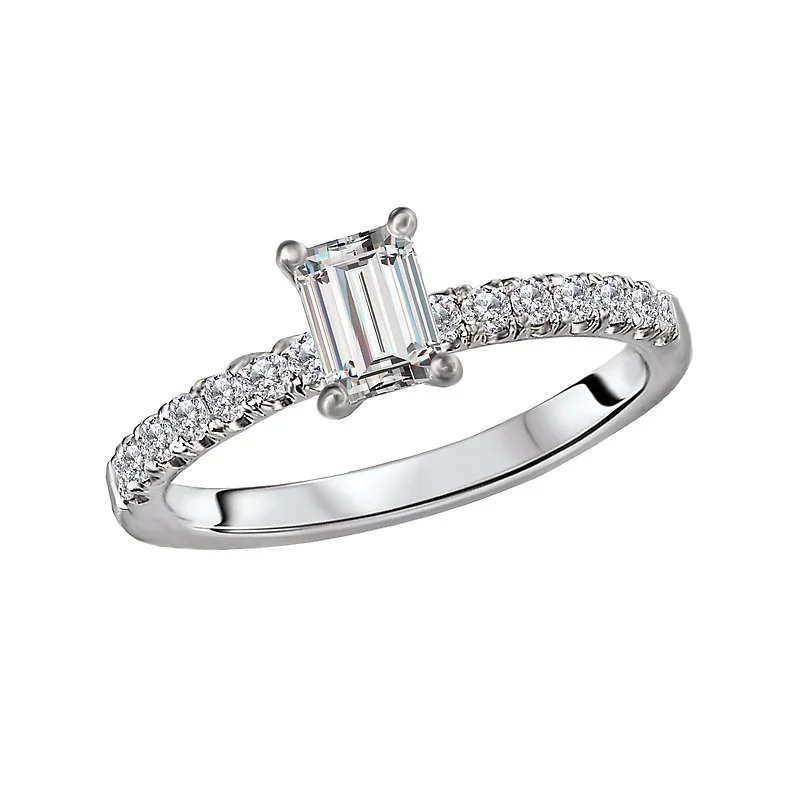 Women's stainless steel rings-Diamond Semi Mount Ring