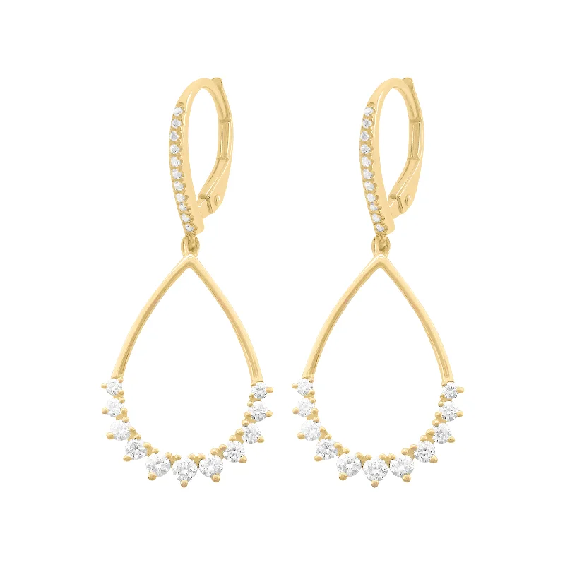 Women's fashion earrings-14K GOLD DIAMOND MAGGIE EARRINGS