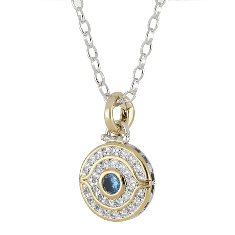 Women's fingerprint necklaces-John Medeiros : Celebration Petite Pavé Evil Eye Necklace