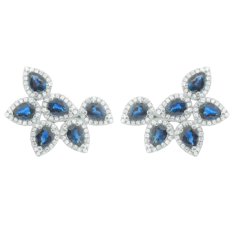 Women's photo earrings-14K GOLD DIAMOND SAPPHIRE ANITA EARRINGS