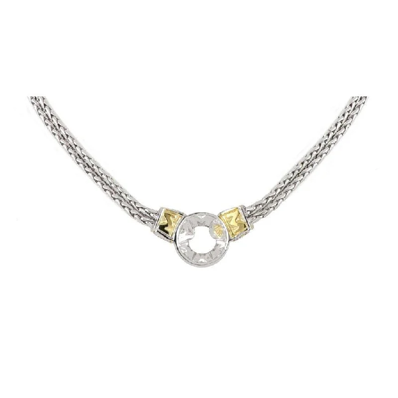 Women's gift necklaces-John Medeiros : Antiqua Gold Circle Double Strand Necklace