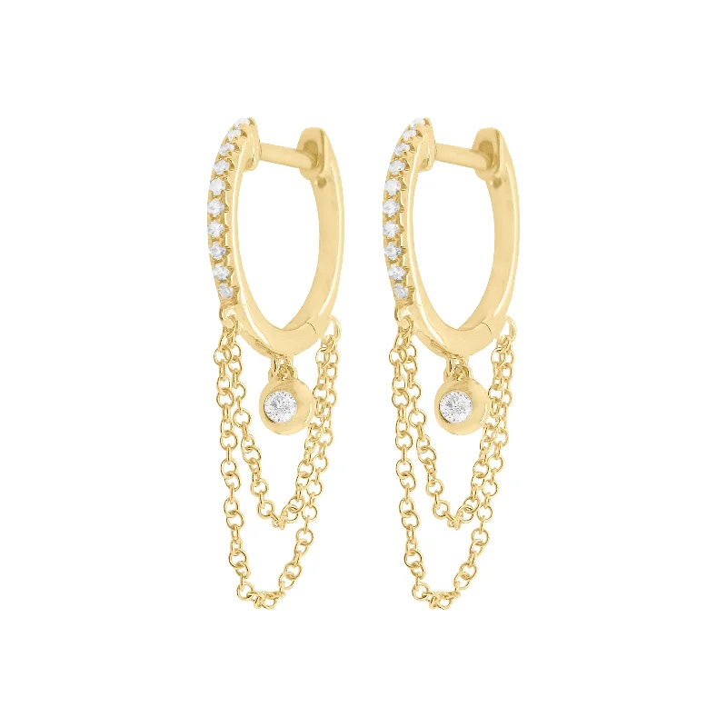 Women's holiday earrings-14K GOLD DIAMOND JESS EARRINGS