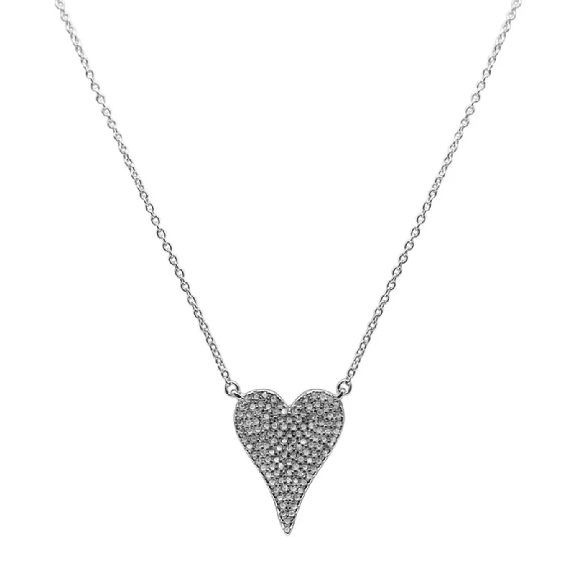 Women's luxury brand necklaces-Stia : Dripping CZ Heart Necklace