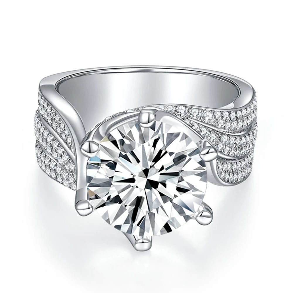 Women's cross rings-5.0 Ct Round Cut Diamond Wedding Ring