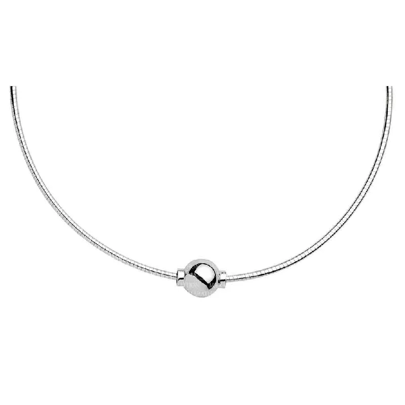 Women's heart-shaped necklaces-LeStage® Cape Cod : Sterling Silver Single Ball Adjustable Omega Necklace