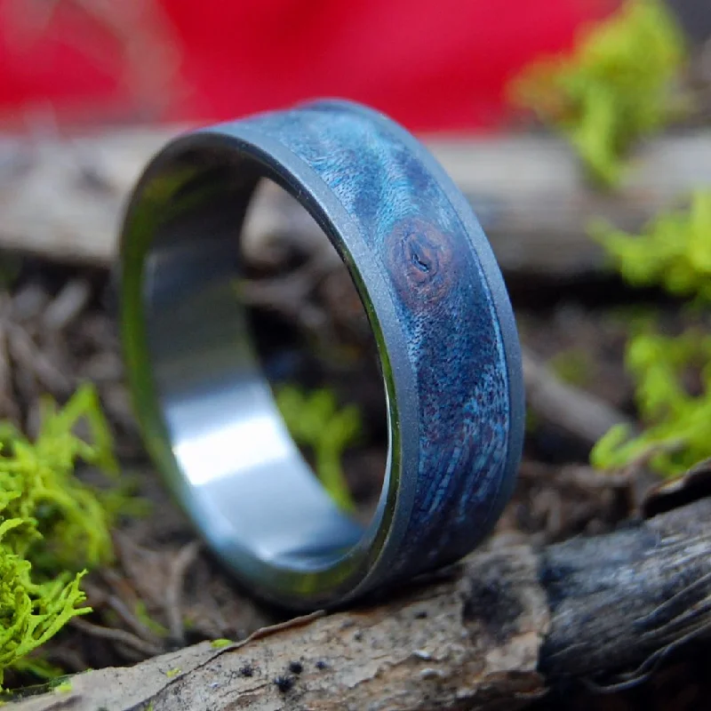 Women's custom design rings-Of Cosmic Proportion | Men's Blue Maple & Titanium Wedding Ring