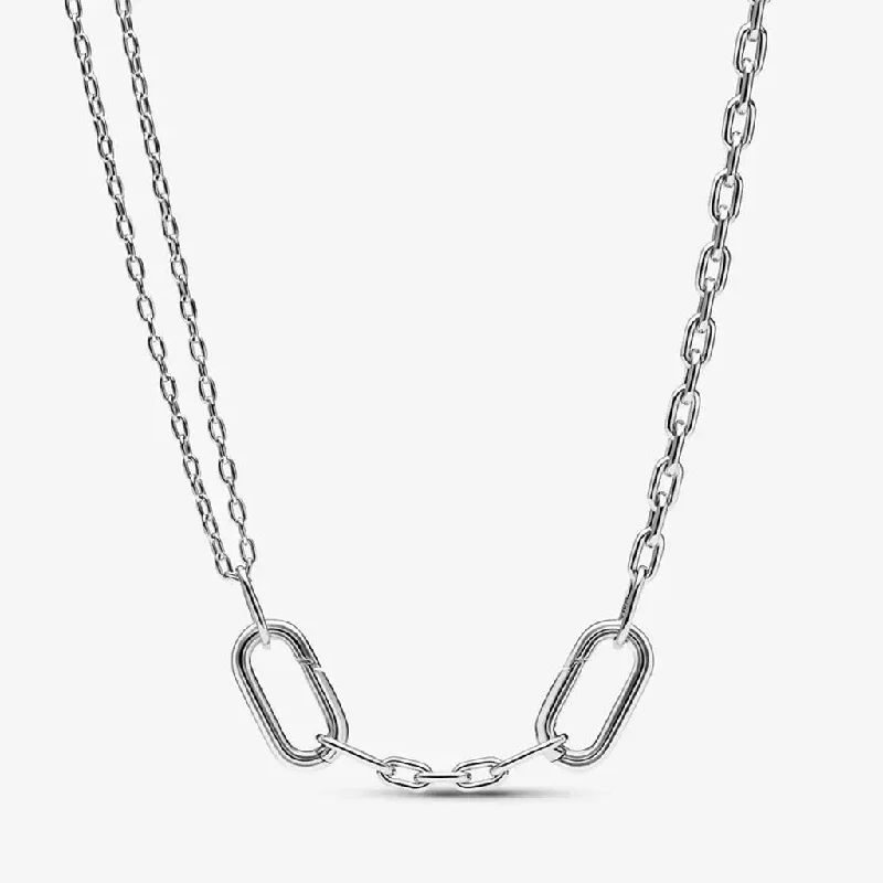 Women's seasonal necklaces-PANDORA : Pandora ME Double Link Chain Necklace in Sterling Silver