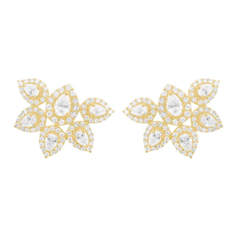 Women's gemstone earrings-14K GOLD DIAMOND RIO STUDS