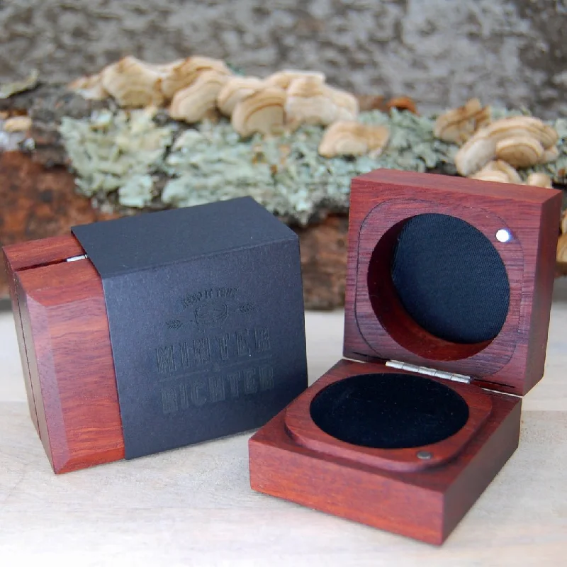 Women's birthstone rings-Jarrah Wood Ring Box | Wedding Ring Box For One Ring