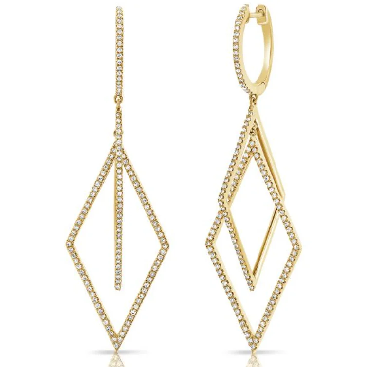 Women's mother-daughter earrings-14K GOLD DIAMOND FRANKIE EARRINGS