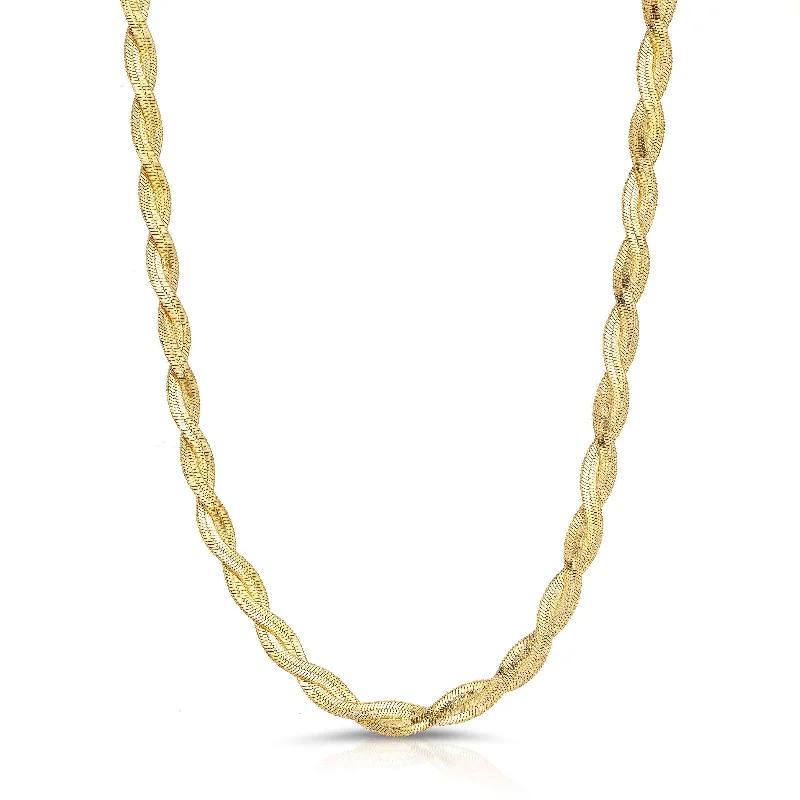 Women's gold-plated necklaces-18K Gold Woven Goddess Necklace