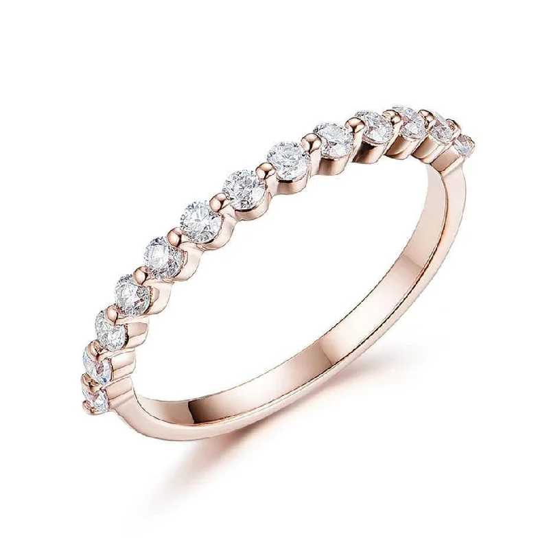 Handmade women's rings-Half Eternity Diamond Bubble Ring Band