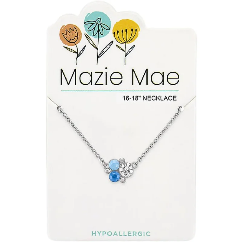 Women's mother-daughter necklaces-Center Court: Silver Air Blue Opal Cluster Mazie Mae Necklace