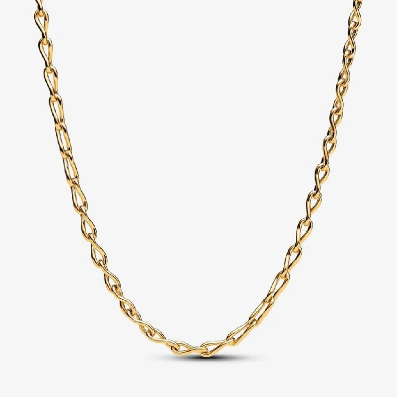 Women's silver-plated necklaces-PANDORA : Infinity Chain Necklace - Gold