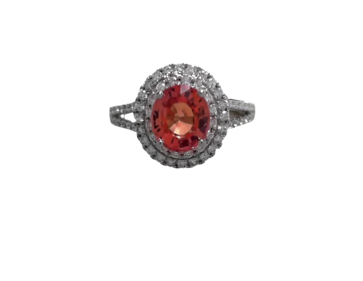 Women's spiritual rings-Orange Sapphire Ring