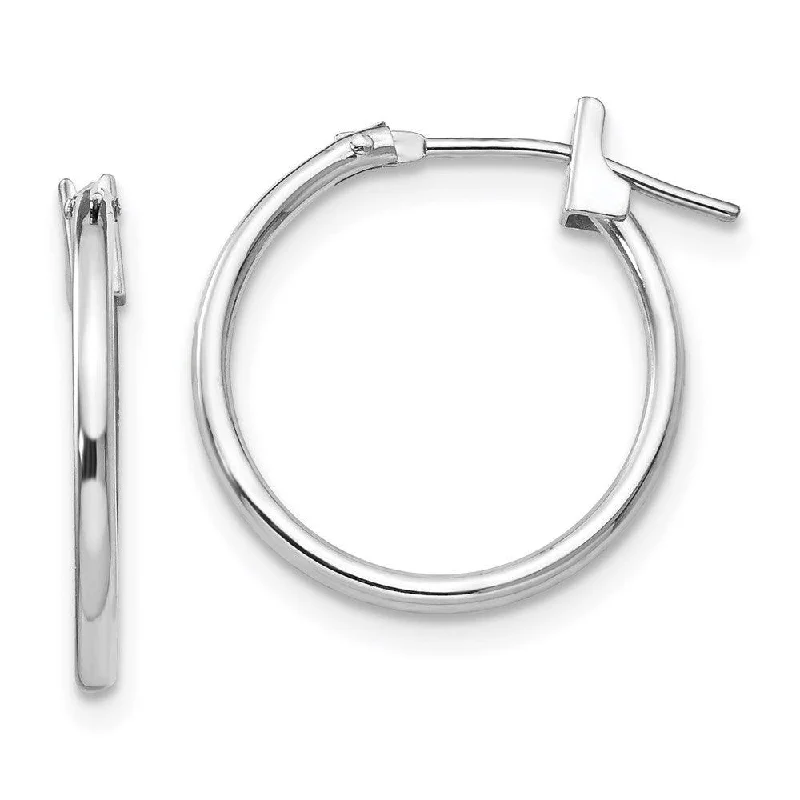 Women's unique earrings-Madi K Kid's 14k White Gold  1.25mm Hoop Earrings