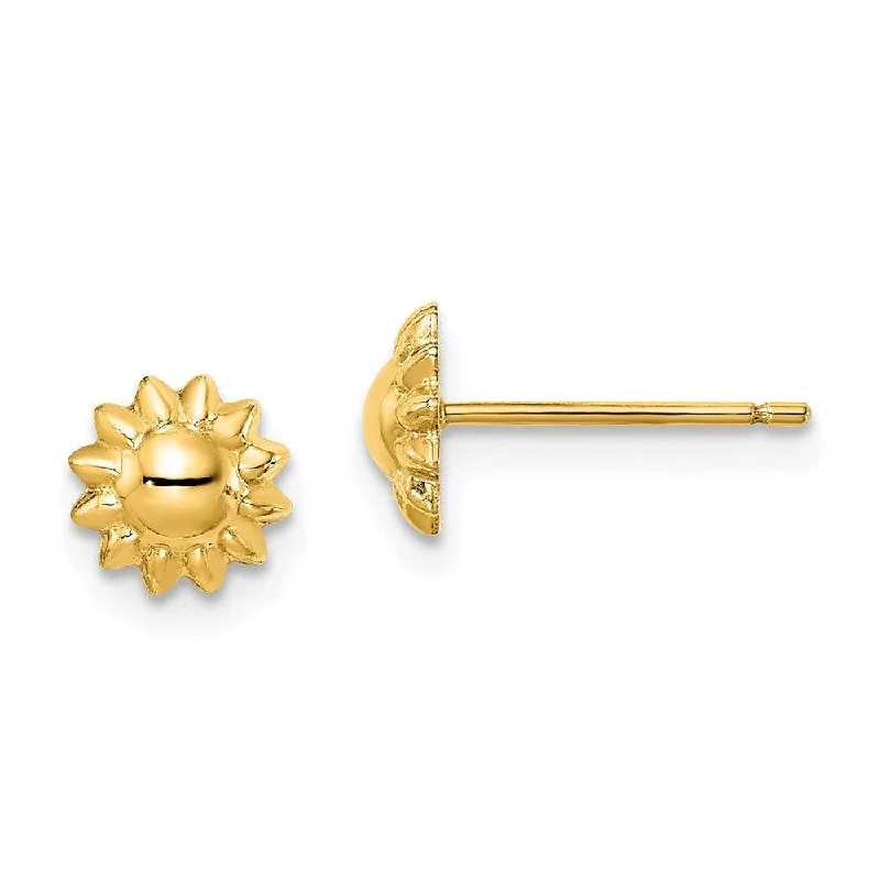 Designer women's earrings-Madi K Kid's 14k  Sunflower Post Earrings