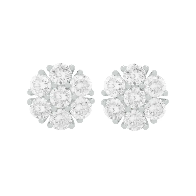 Women's spiritual earrings-14K GOLD DIAMOND JUSTINE STUDS