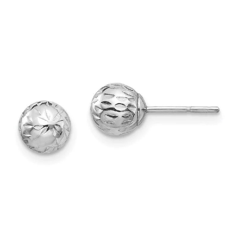 Women's luxury party earrings-Madi K Kid's 14K White Gold  Diamond Cut 6M Ball Post Earrings