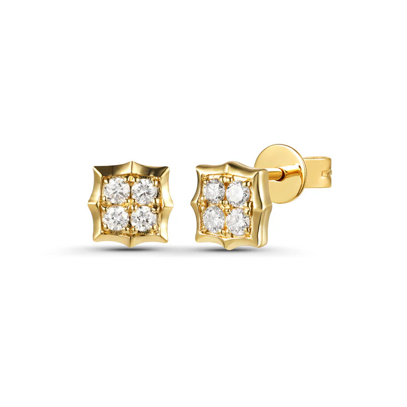 Women's cross earrings-14K GOLD DIAMOND TRINA STUDS