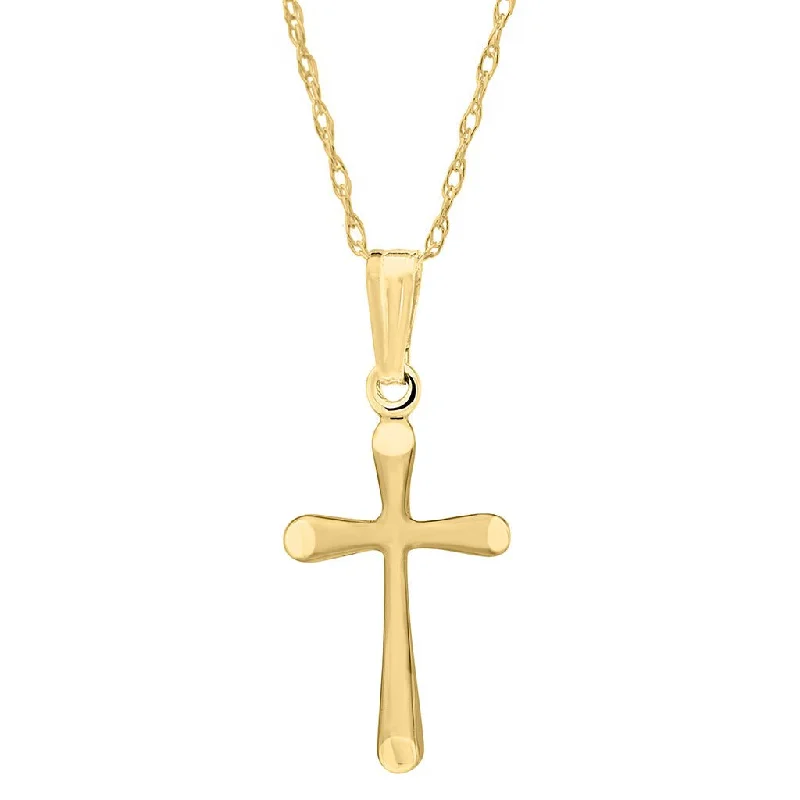 Women's handmade artisan necklaces-LeStage® Cape Cod : 14K Gold Domed Cross