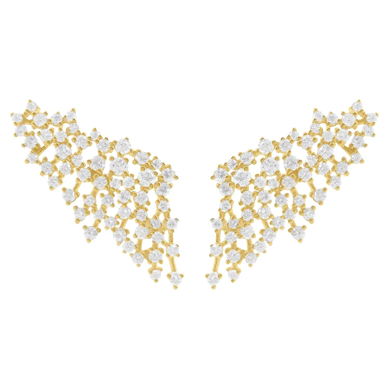 Women's diamond earrings-14K GOLD DIAMOND MIKA EARRINGS