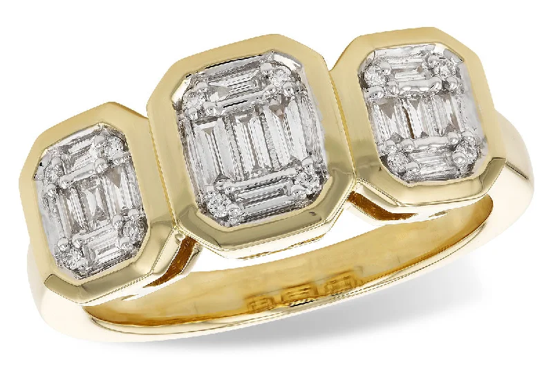 Women's crystal rings-Allison Kaufman Triple Baguette Cluster Ring