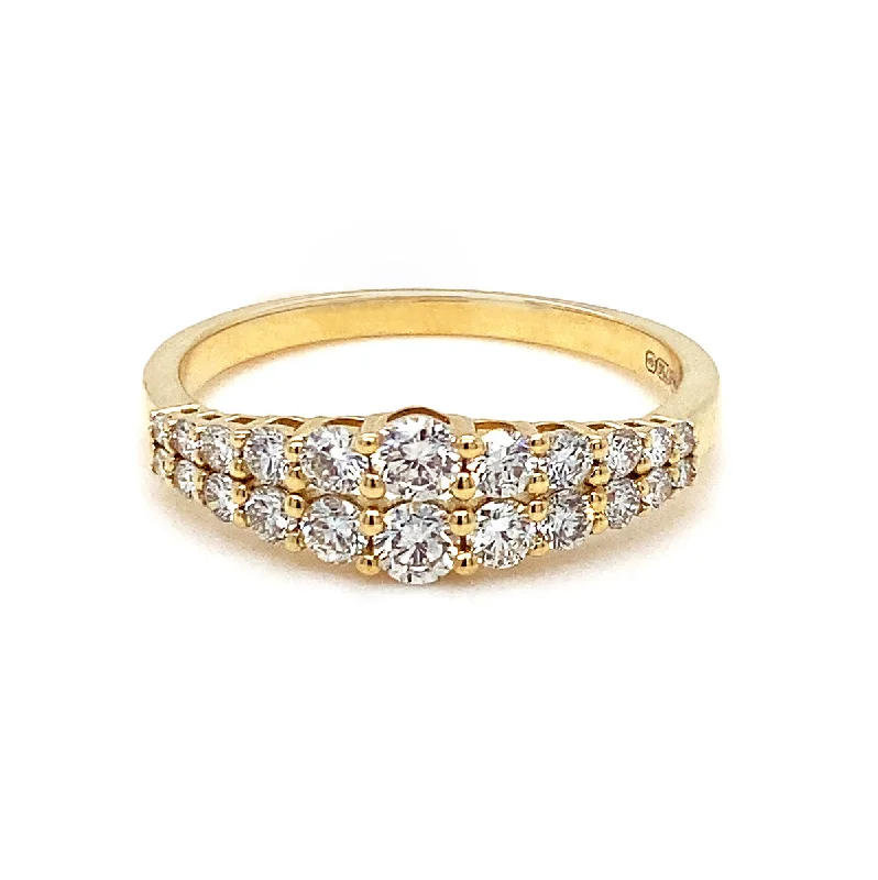 Women's symbolic rings-18K Yellow Gold 0.65ct Diamond Gradient Ring