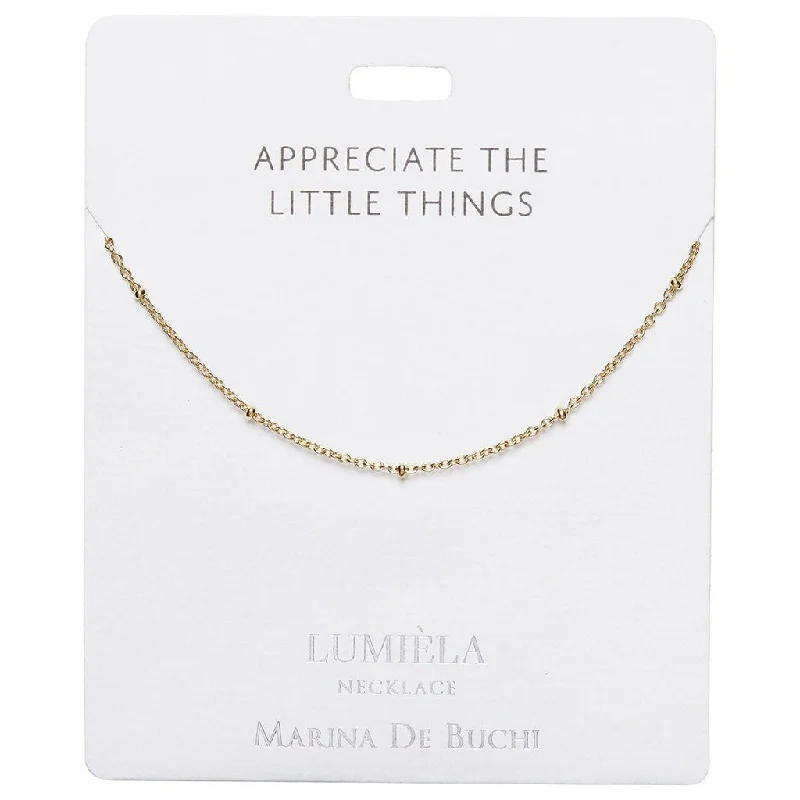 Women's initial necklaces-Lumiela Necklace: "appreciate the little things" -Dew Beads