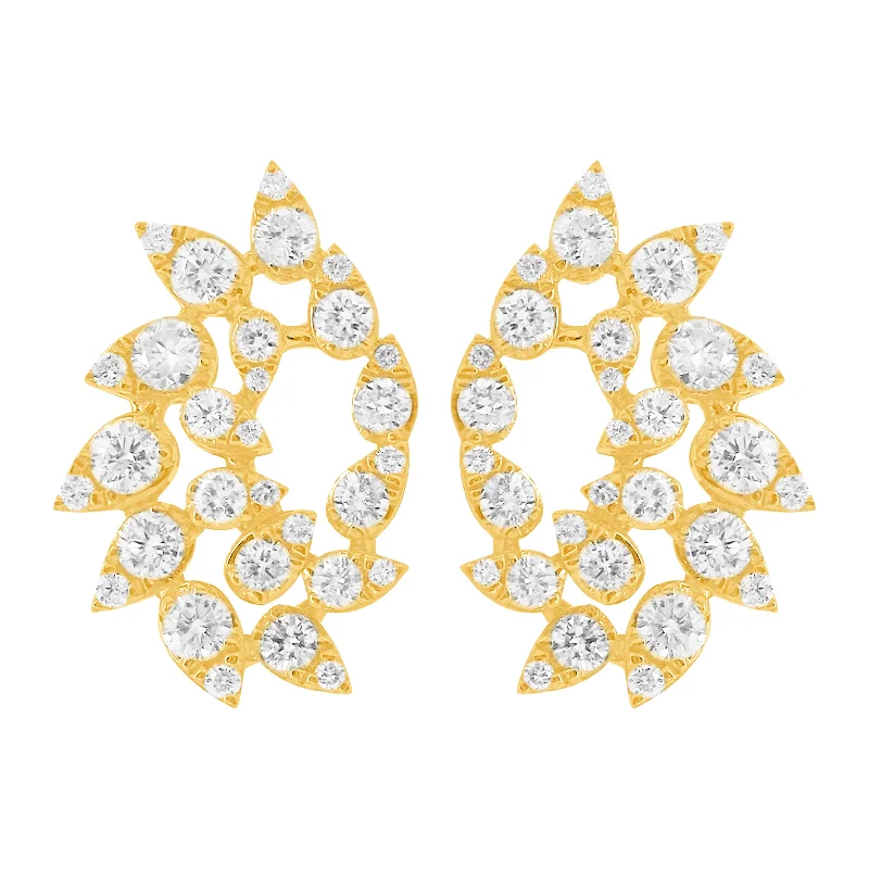 Women's diamond earrings-14K GOLD DIAMOND CORY EARRINGS