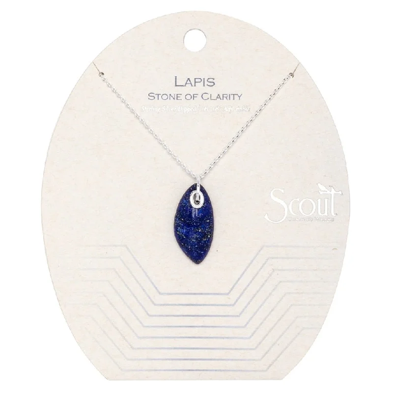 Designer women's necklaces-Scout Curated Wears : Organic Stone Necklace Lapis/Silver - Stone of Clarity