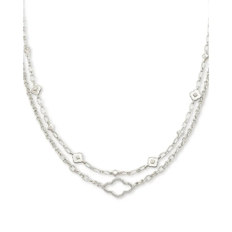 Women's Valentine's Day necklaces-Kendra Scott : Abbie Multi Strand Necklace in Silver Rhodium